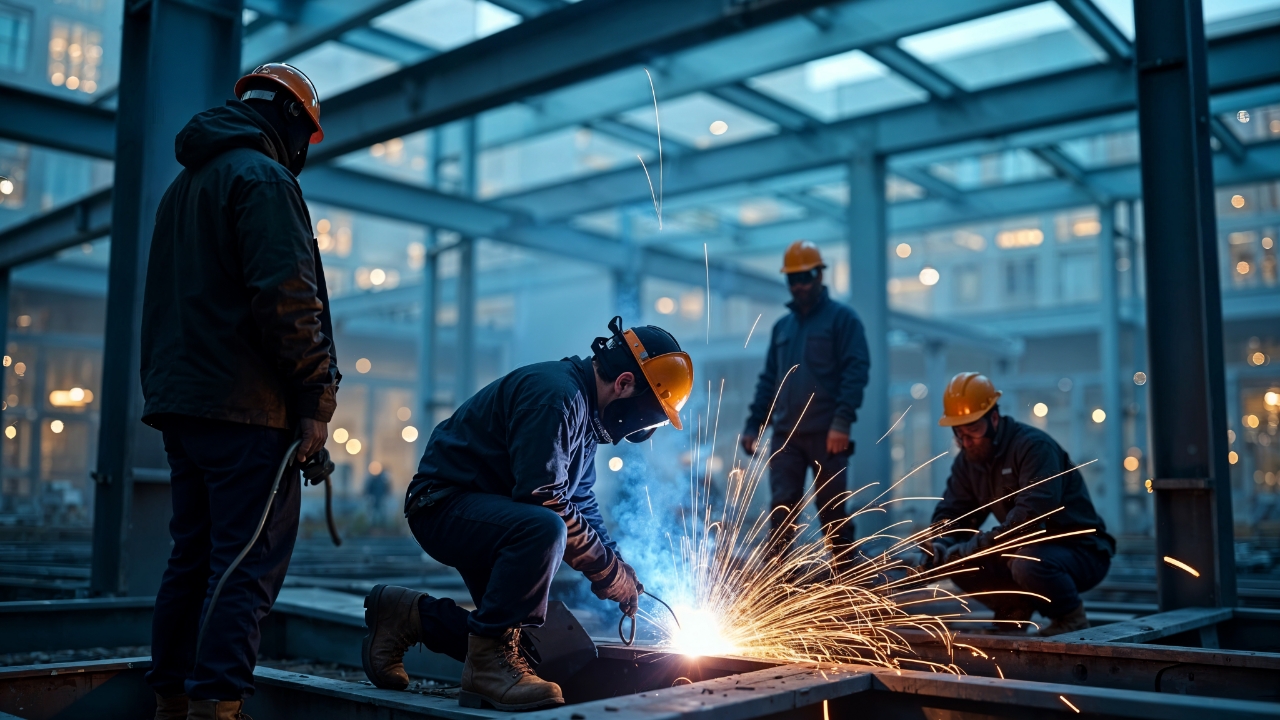Workers on site